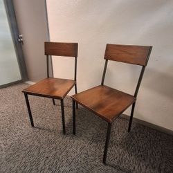 2 Black / Brown Chairs 