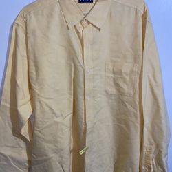 Ralph Lauren Chaps Button Down Dress Shirt Mens Size 2XL  Yellow