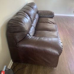 Brown Overstuffed Couch 