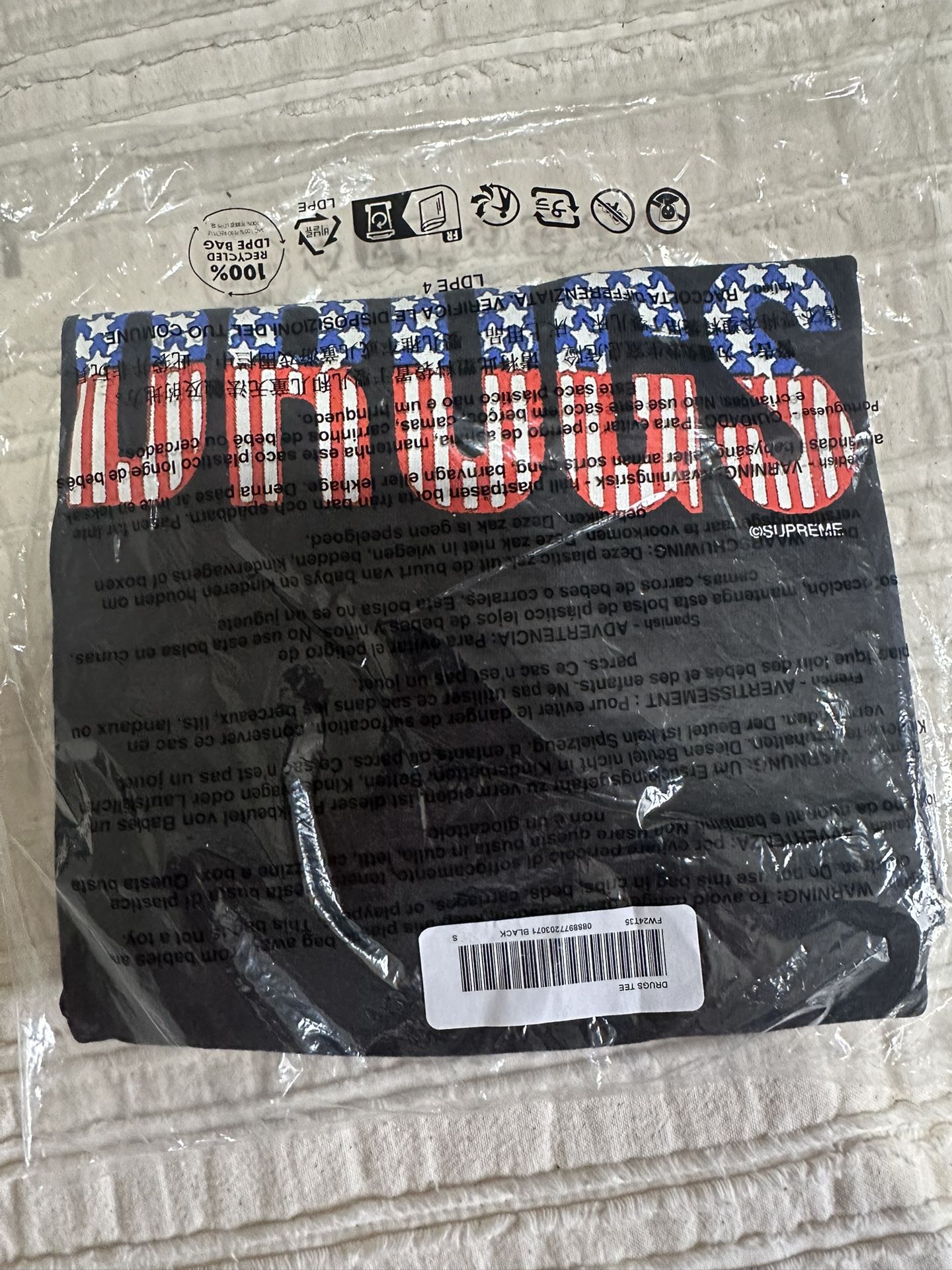 Supreme Drugs Tee Shirt Size Small