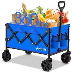 NEW Collapsible Foldable Wagon with Wheels 360 LBS - Blue