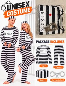 unisex prisoner costume  disfraz de prisionero unisex