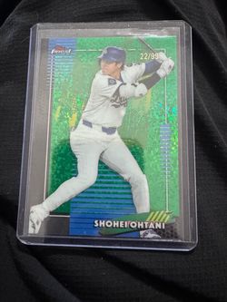 Shohei Ohtani numbered Topps Finest Green Parallel 22/99