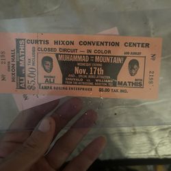 Muhammad Ali Versus Boston Masses, Authentic Ticket