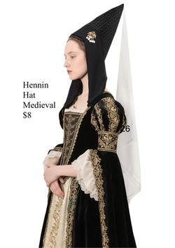 Hennen Medieval Renaissance Women’s Hat Costume Renfest