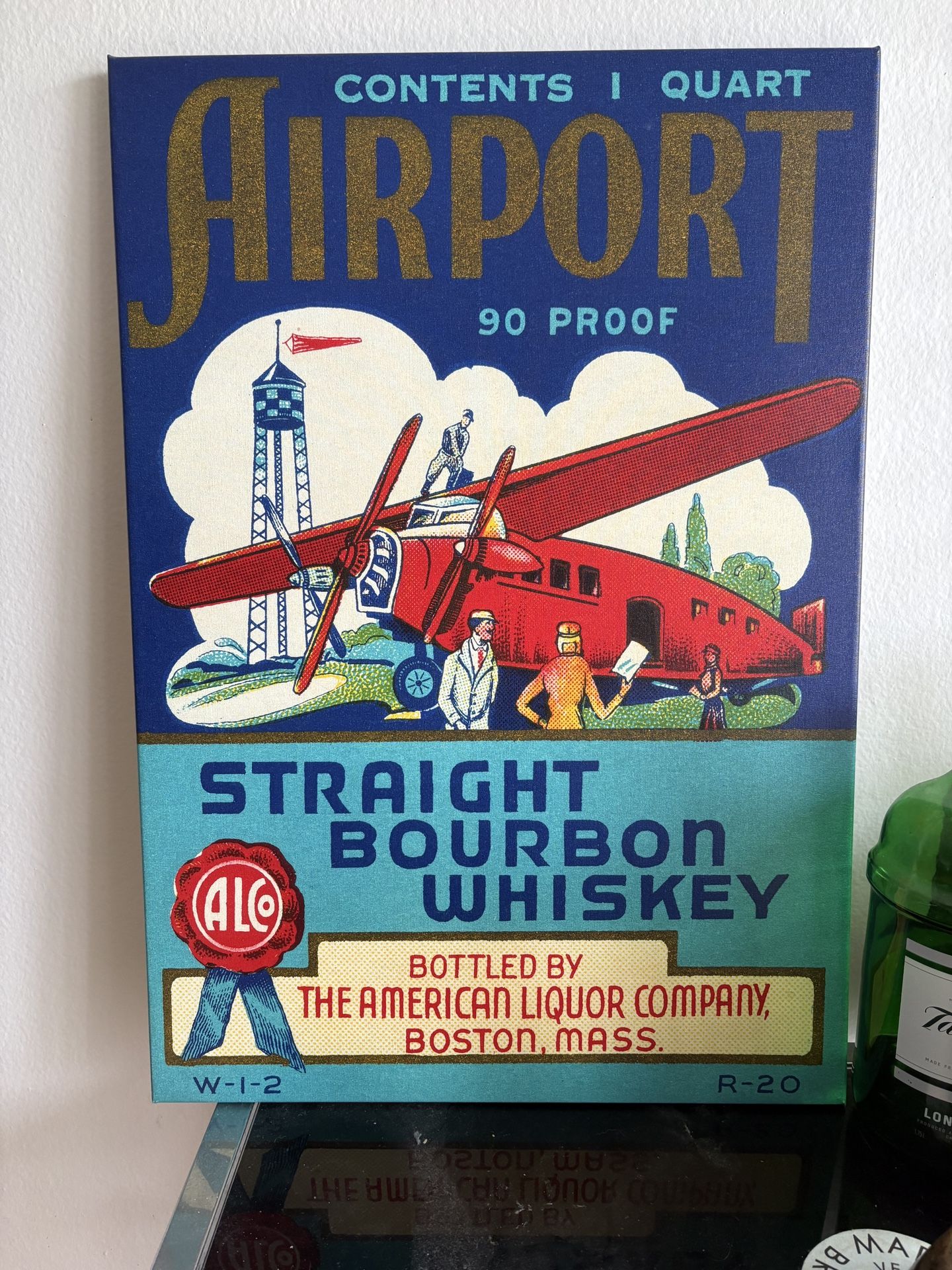 Airport Bourbon Whiskey Canvas Wall Art