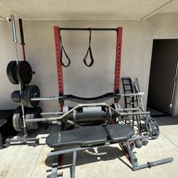 Gym Set With Benches, Weights, Treadmill Etc.