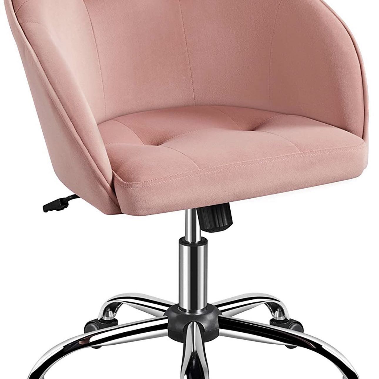 Velvet Desk Chair, Makeup Vanity Chair with Adjustable Tilt Angle, Modern Swivel Office Chair Upholstered Armchair Study Chair for Living Room and Mak