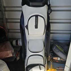 Vessel LUX 14 Cart Golf Bag - White Navy Blue 