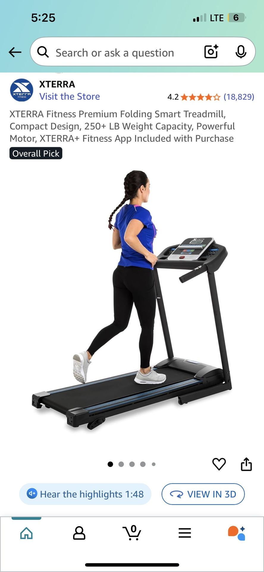 XTERRA Fitness Premium Folding Smart Treadmill, Compact Design, 250+ LB Weight Capacity, Powerful Motor