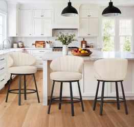 Set of 3 Swivel Counter Stools