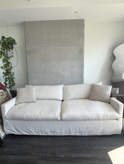 World Market White Couch (86 Inches)
