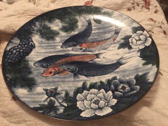 Large Plate Koi Fish Design