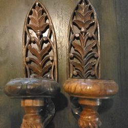 Candle Holders, Wall Mounted Wooden