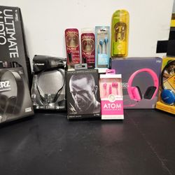 Variety Of Headphones Wired And Bluetooth