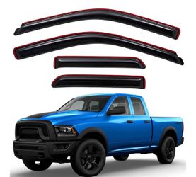Lightronic 194101 Extra Durable Clip-on In-Channel Auto Vent Window Visors, Fits 2009-2010 Dodge Ram 1500, 2011-2018 Ram 1500, 2019-2024 Ram 1500 Clas