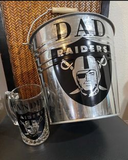 RAIDERS drinking mug and bucket