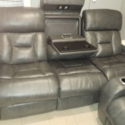 Sillones D Piel Reclinables Y Con Luces USB  Port