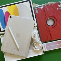 Apple iPad 10th Generation (2022 model /new Open Box ) 256gb with Pencil, & Case 