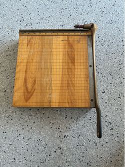 Vintage INGENTO Wooden 12” Paper Cutter.  Pre Owned. Good Working Condition.