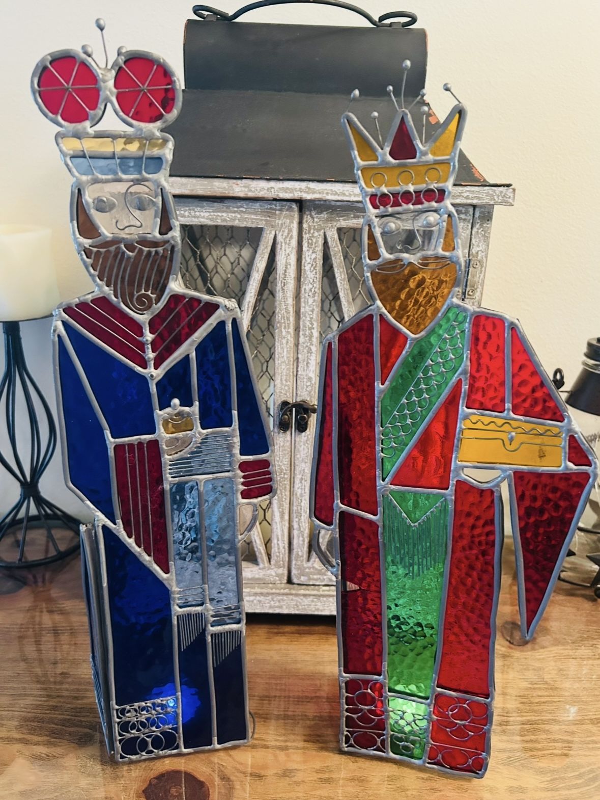 Vintage, Stained Glass Two Wisemen