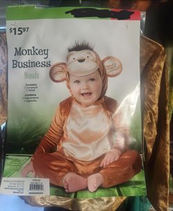 Infant/toddler monkey Halloween costume 6/12 months and 2T