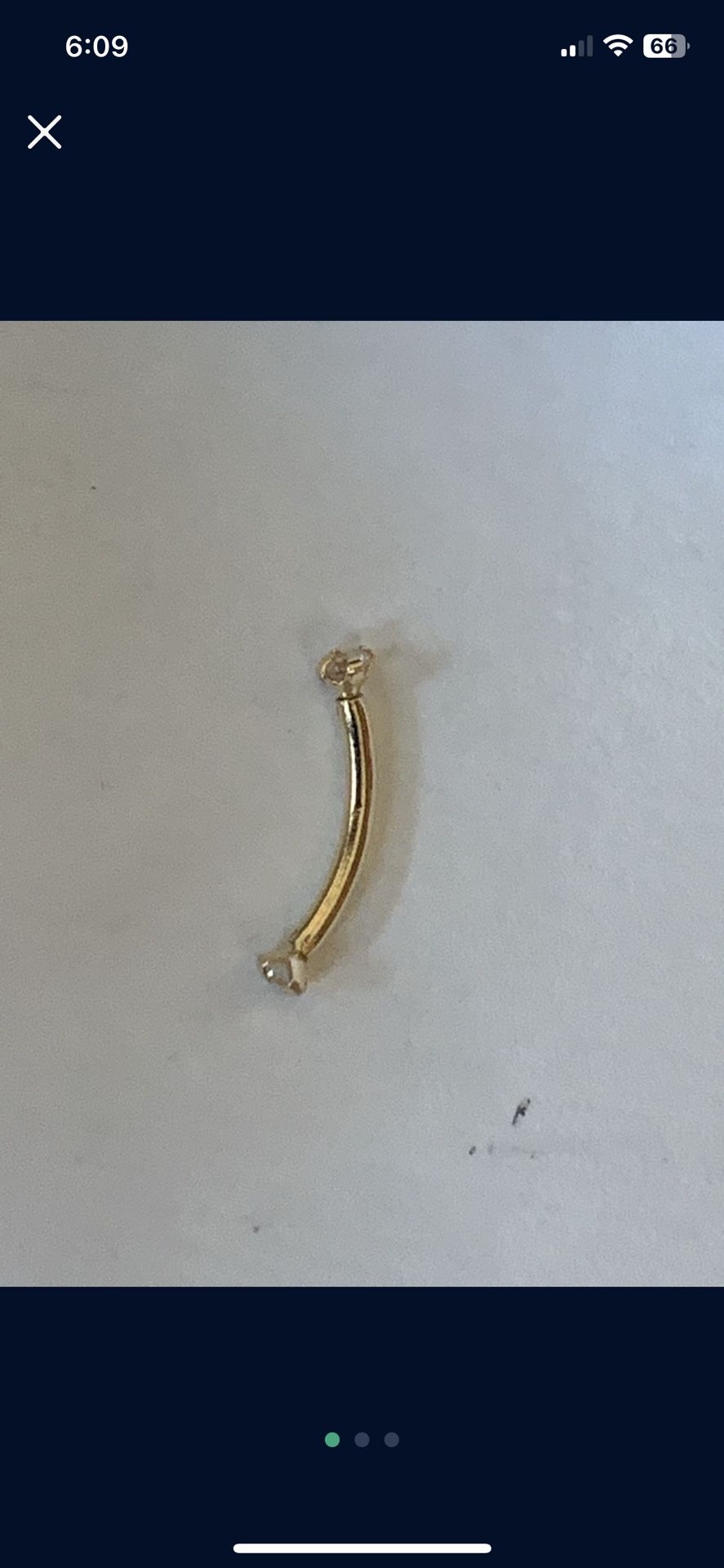 14kt Gold Eyebrow /daith piercing