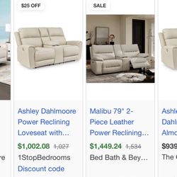 Loveseat 2 Seats Recliner 