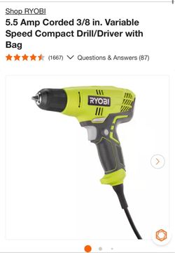 Ryobi variable speed drill ￼