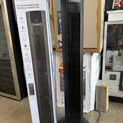Lasko 48 in. 4 Speeds Xtra Air Tower Fan in Black with Carry Handle, Oscillating, Remote Control, Nighttime Setting, Timer