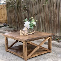 Custom coffee table farmhouse Wood  Modern Rustic Center Oval Set End Table Side Table  Storage Monastery Set Chest  Restoration hardware insp
