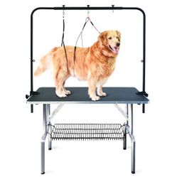 Shelandy 46 in pet Grooming table with Baskets Groomer Trimming Table For Large Breed
