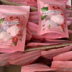Heart Bath Fizzies Rose Petal at $1 each