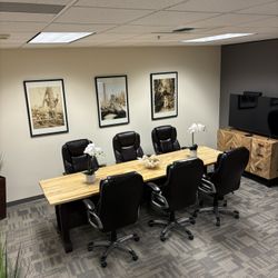 Office Staging Furniture Set Conference Table +6 Chairs +2 Credenzas + Reception Seating & More