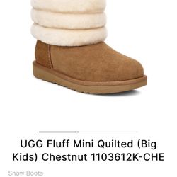 UGG Fluff Mini Quilted (Big Kids) Chestnut