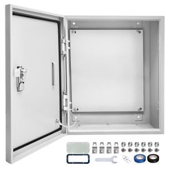 Outdoor Electrical Box 24x 24 x 8''D NEMA 4X Enclosure Steel Box, Waterproof & Dustproof Outdoor/Indoor Lockable Electrical Junction Box#2434CR5