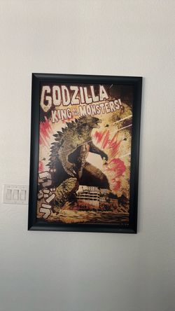 Godzilla movie poster with frame