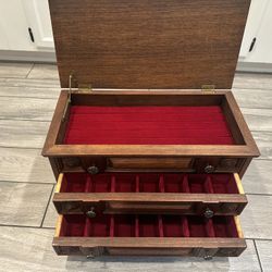 Vintage Wood Large Jewelry Box