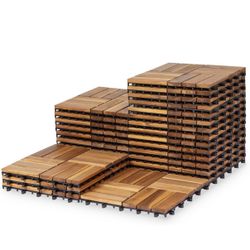 27PCS - Easy Snap Interlocking Deck Tiles for Patio Poolside Balcony Decor - All Weather Waterproof Flooring for Indoor & Outdoor