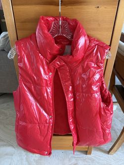 Cherry Red Puffer Vest-Size Medium