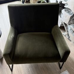 Velvet Lounge Chair - Juniper Green