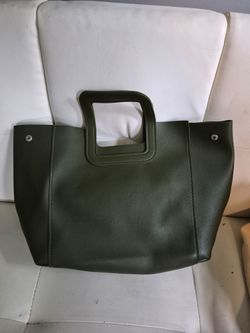 Olive Green Tote Bag with Square Handle