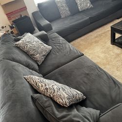 Living Spaces - LODGE Oversided sofa and chair set 