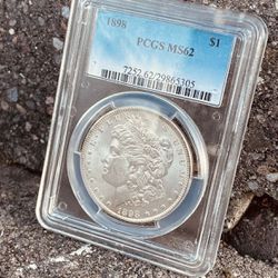 $1 1898 Morgan Dollar MS 62 Collectible Coin