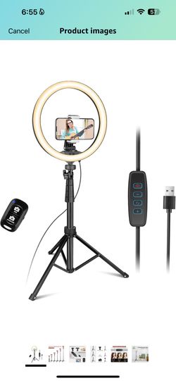 led Ring Light with Tripod Stand and Phone Holder