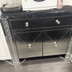 Bling Mirrored Side Cabinet For Sale
