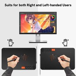 Drawing Tablet 10x6 Inch Graphics Tablet with 4 Customized Keyboard Keys,P05 Battery-Free Pen and 8192 Professional Levels Pressure

