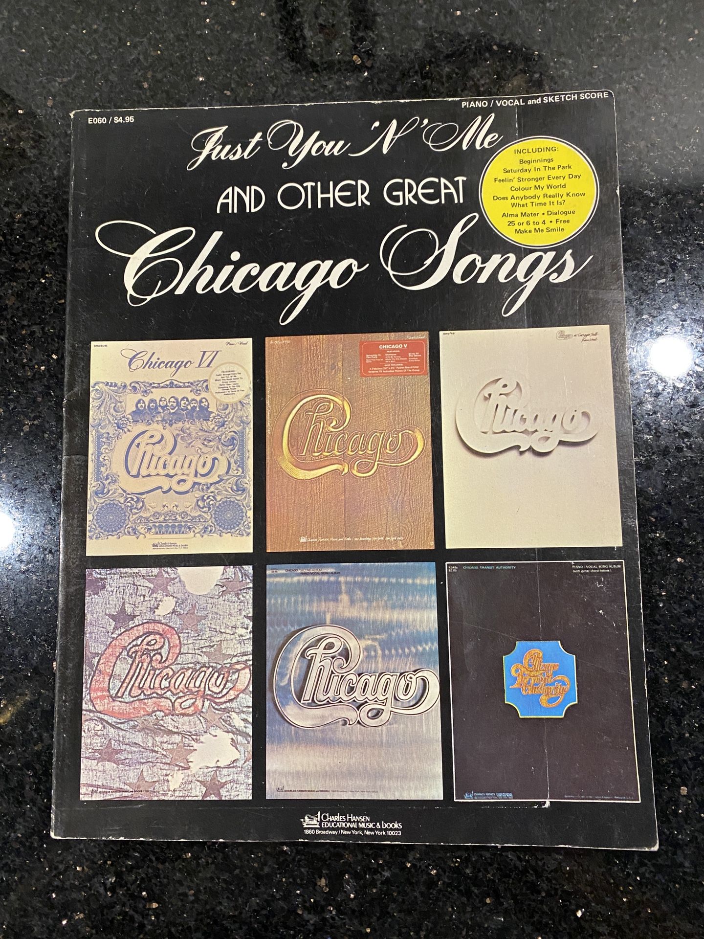 Just You ‘N Me & Other Great Chicago Songs Book Piano Vocal & .Sketch Score