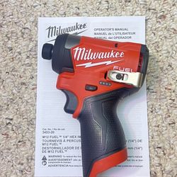 Milwaukee #3453-20 M12 Fuel Brushless 4-speed Mode 1/4” Hex Impact Driver (Tool Only)