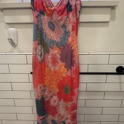 Flower/floral Lace Strap Maxi Pink Dress 